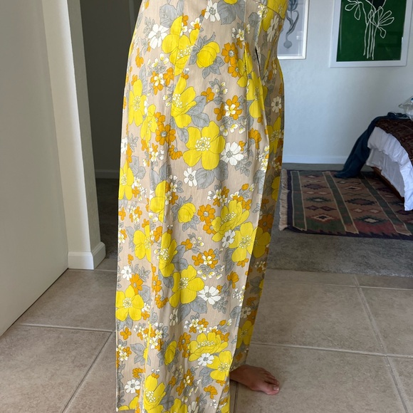 Veronica Beard Yellow and Gray Floral Wide Leg Pants - Picture 2 of 3